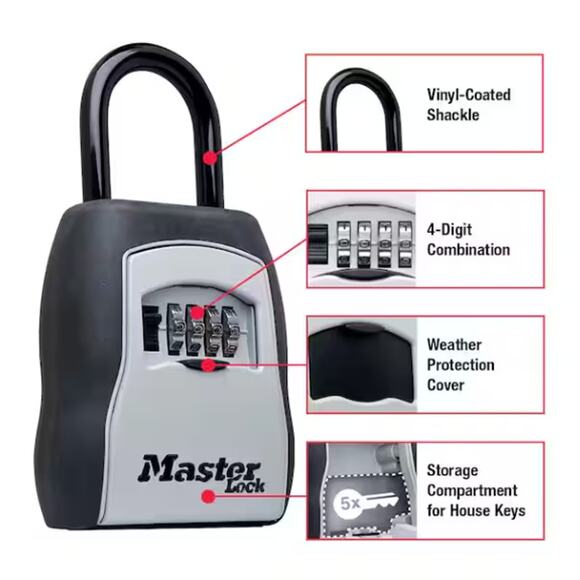 🔑 2 NEW MASTER LOCK PADLOCK 5400T PACK PORTABLE RESETABLE COMBINATION LOCK BOX - Picture 2 of 4
